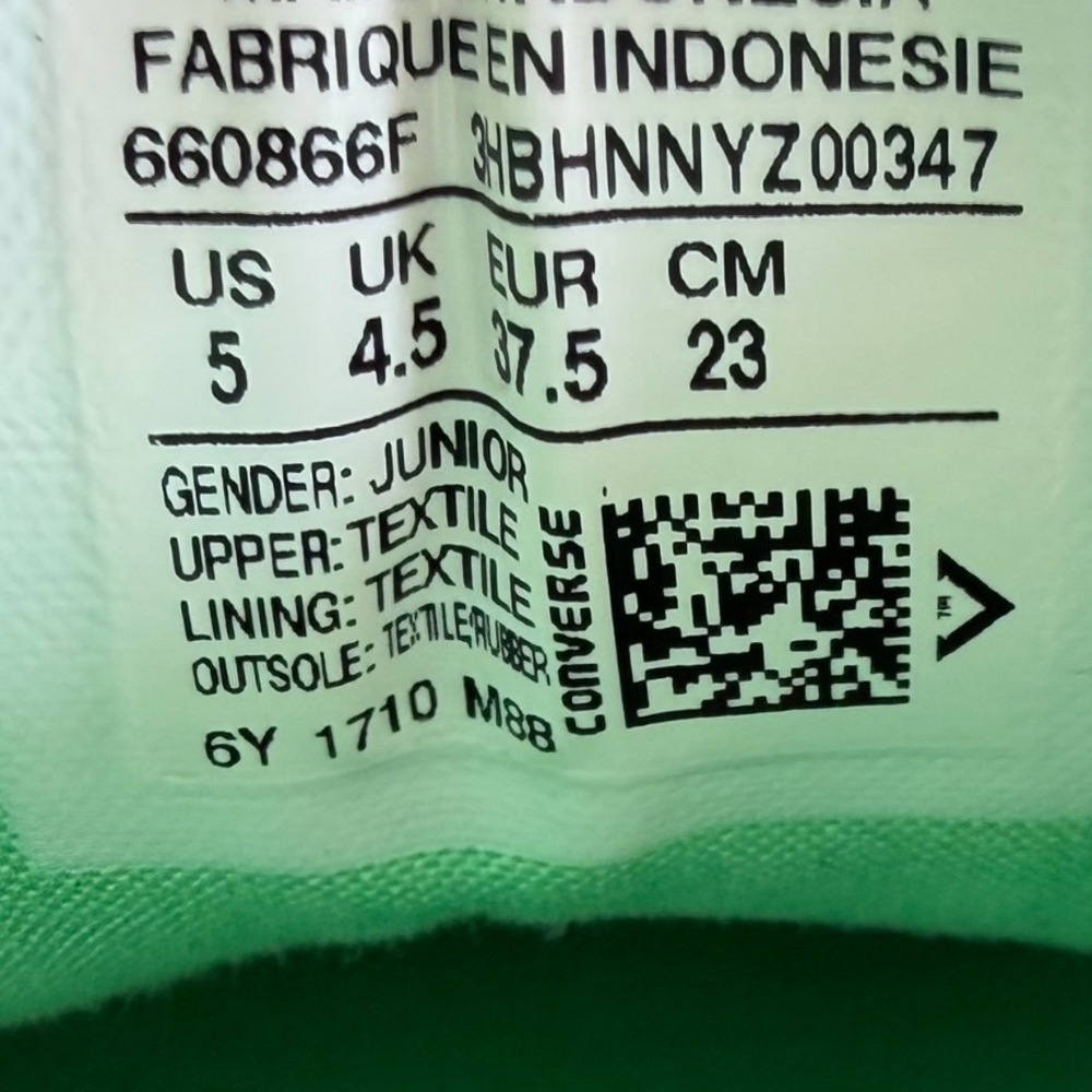 Converse Chuck Taylor All Star High Street Mid Dolphin Green 5 Junior Unisex - Picture 7 of 10
